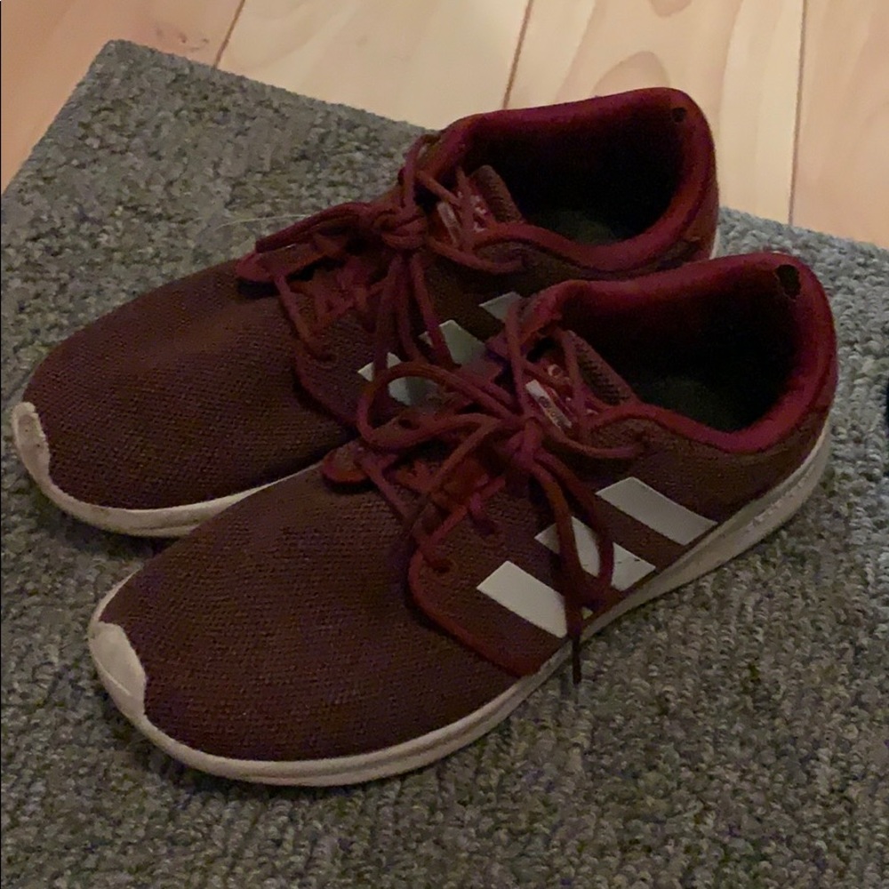 Adidas cloud foam sneakers burgundy